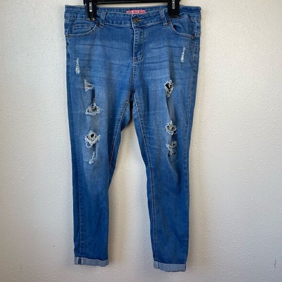 Wax Jean, Butt I Love You Distressed Denim Jegging Pants Size 13 EUC - Picture 1 of 7